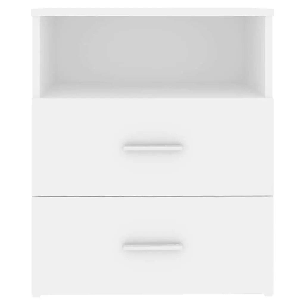 Bedside Table White Nightstand Cabinet Storage Drawers Shelf Modern Furniture 50 x 32 x 60 cm