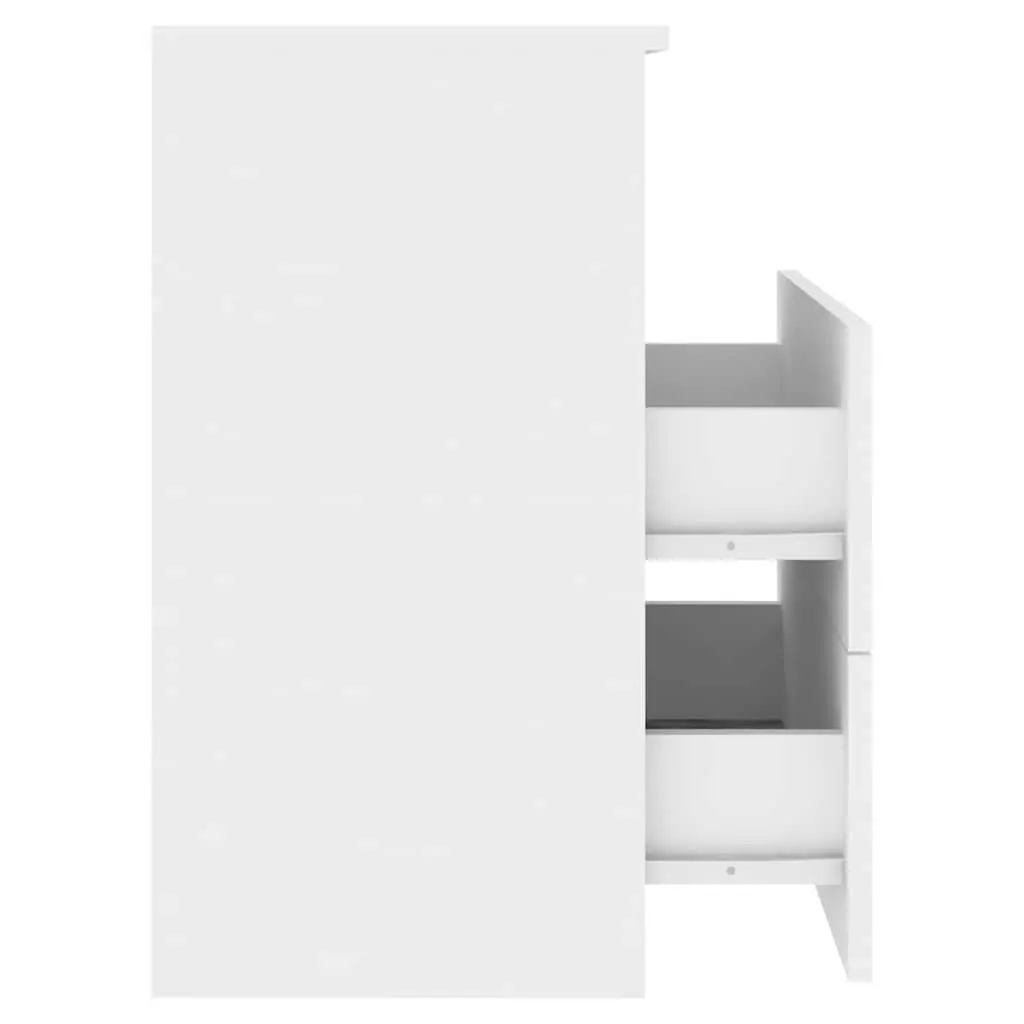 Bedside Table White Nightstand Cabinet Storage Drawers Shelf Modern Furniture 50 x 32 x 60 cm