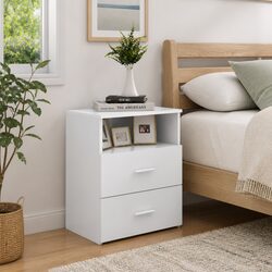 White Nightstand Cabinet - Dimensions 50x32x60 cm
