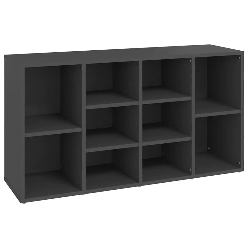 Shoe Bench Storage Organiser Grey 10 Shelves Home Organisation 103 x 30 x 55 cm