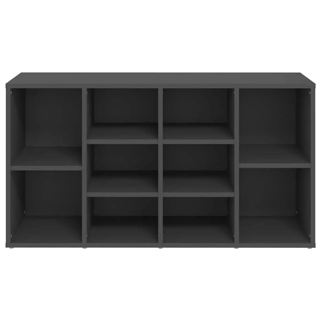 Shoe Bench Storage Organiser Grey 10 Shelves Home Organisation 103 x 30 x 55 cm