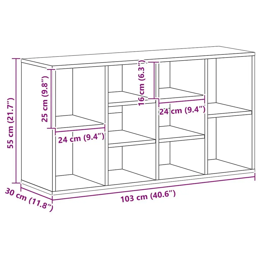 Shoe Bench Storage Organiser Grey 10 Shelves Home Organisation 103 x 30 x 55 cm