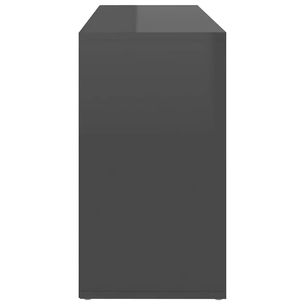 Shoe Bench Storage Cabinet Organiser 10 Shelves Grey High Gloss Home Furniture