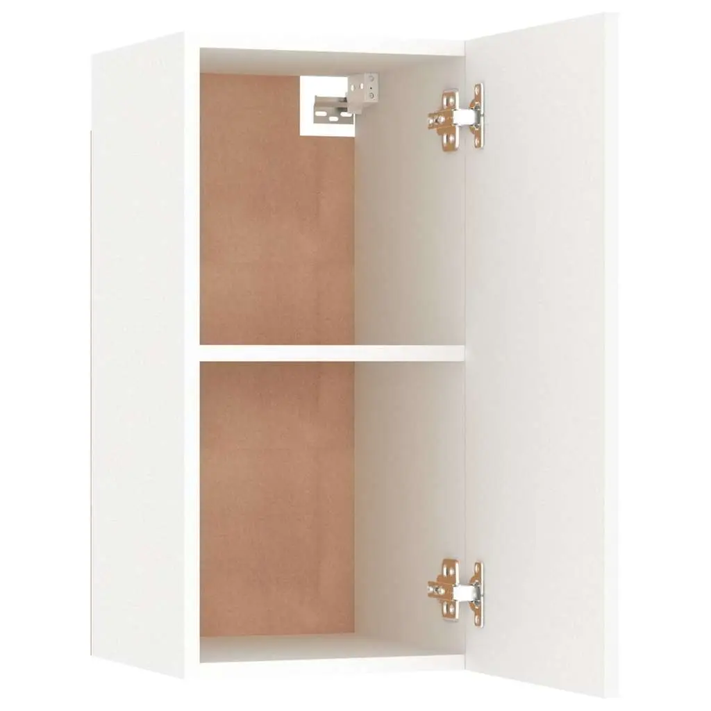 Wall-Mounted TV Cabinet White 2 Shelves Living Room Storage Display Unit