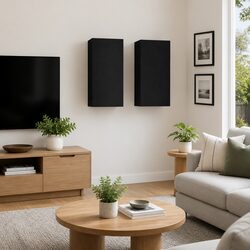 Specifications of Wall-Mounted Black TV Cabinet Set