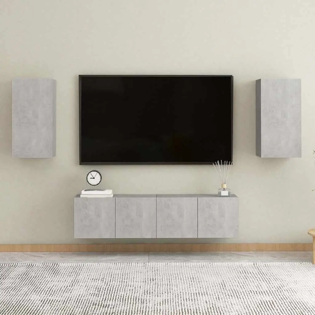 Grey Wall-Mounted TV Cabinet
