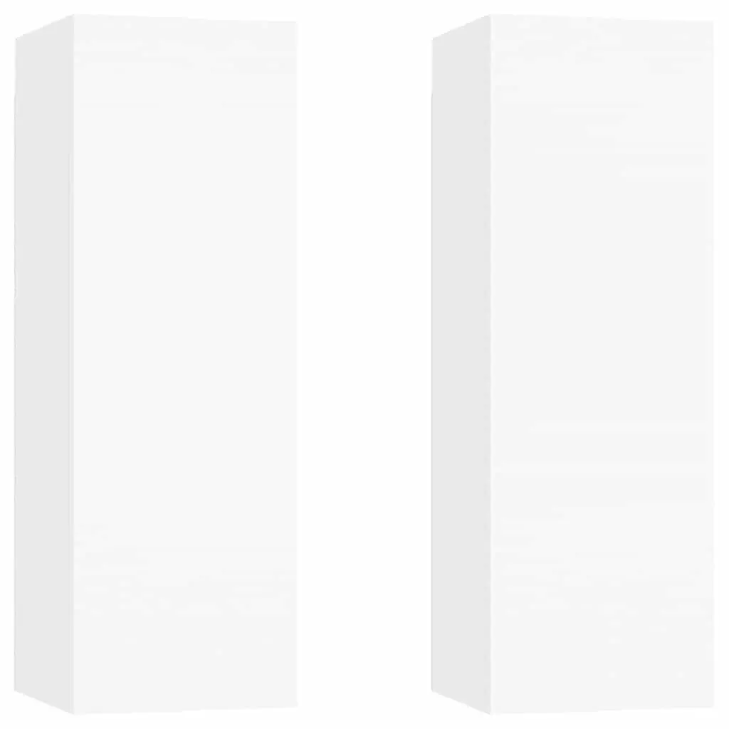 Wall-Mounted TV Cabinet Set Living Room Storage White 30.5x30x90cm
