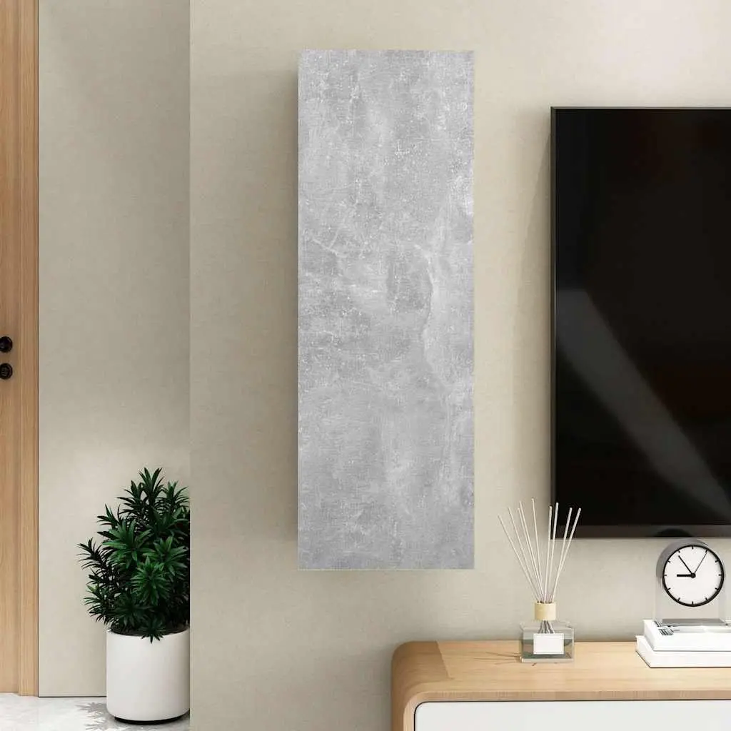 Wall-Mounted TV Cabinet Living Room Grey 30.5x30x90 cm Engineered Wood Shelves Storage
