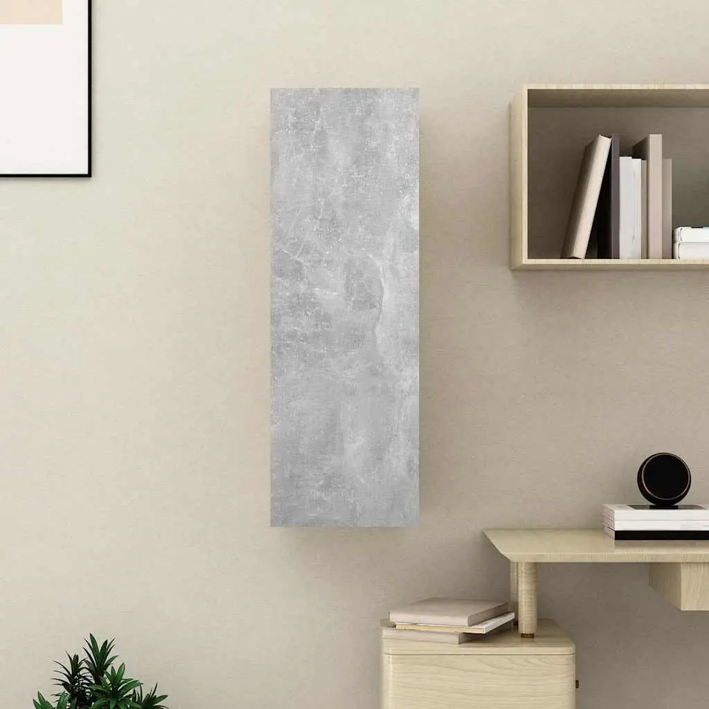 Wall-Mounted TV Cabinet Living Room Grey 30.5x30x90 cm Engineered Wood Shelves Storage