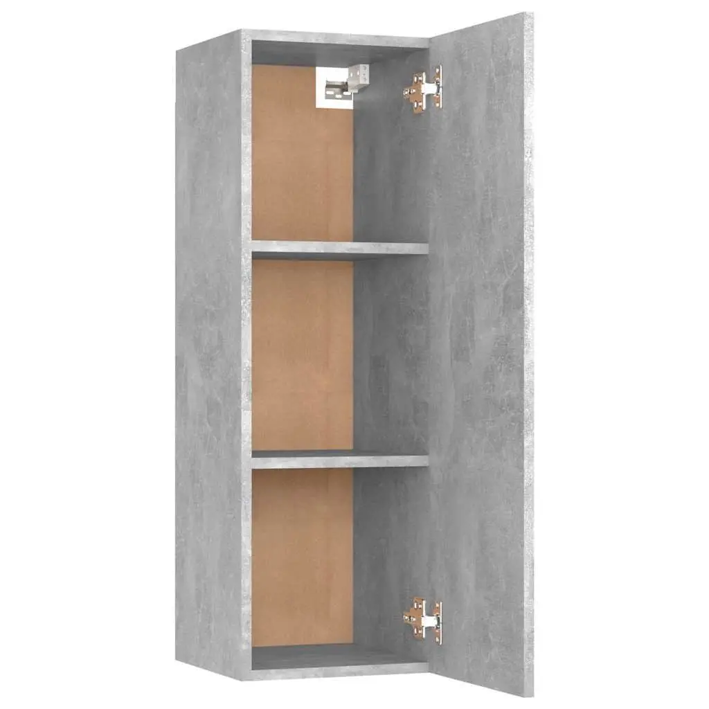Wall-Mounted TV Cabinet Set 2 pcs Grey Living Room Storage Shelving Unit 30.5 x 30 x 90 cm