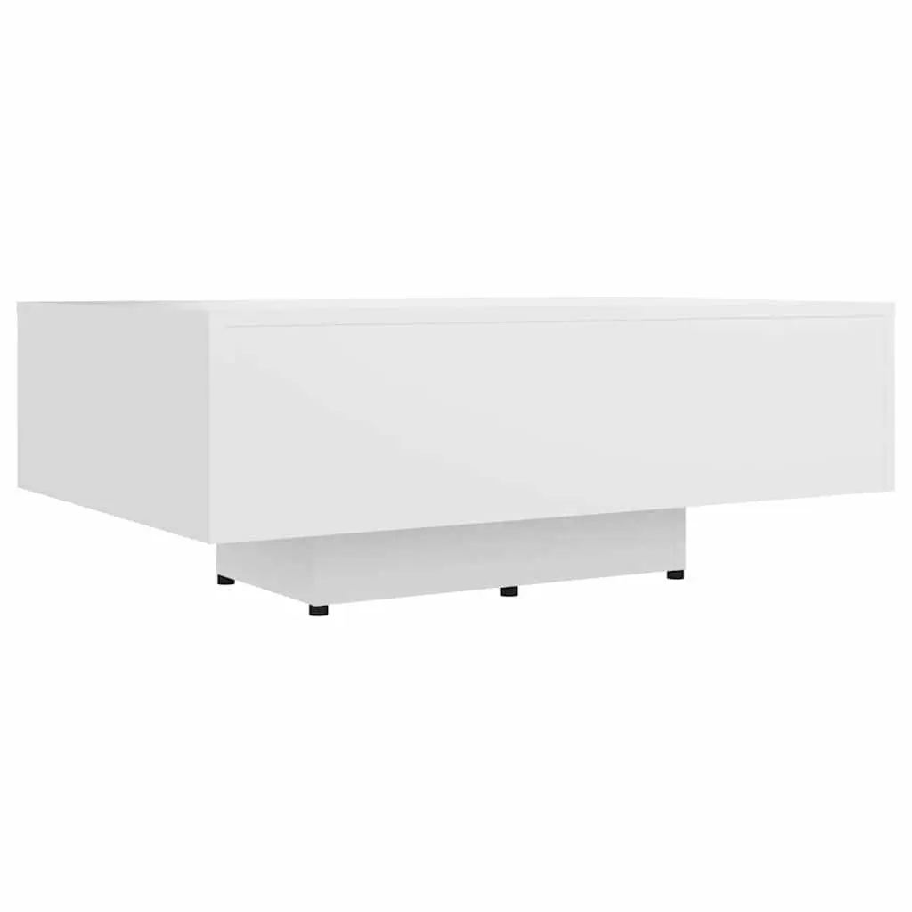 White Coffee Table Modern Design Living Room Accent Table Engineered Wood