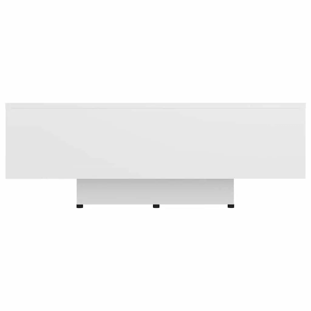 White Coffee Table Modern Design Living Room Accent Table Engineered Wood