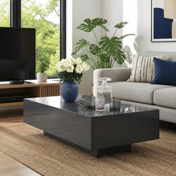 Grey High Gloss Coffee Table: Dimensions 115x60x31 cm