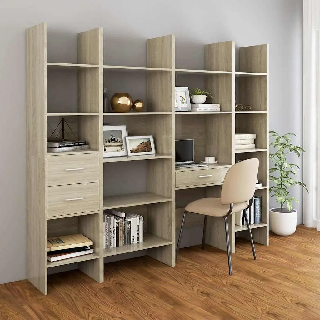 Book Cabinet for Home Storage 40x35x180cm Engineered Wood with Drawers