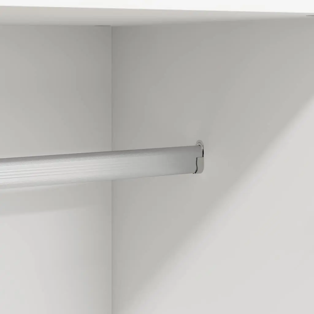Wardrobe Cabinet Storage Organizer Bedroom Furniture White Compact 82.5 x 51.5 x 180 cm