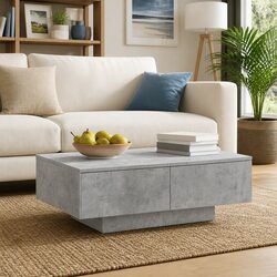 Coffee Table Specifications: Grey, 90x60x31 cm, Engineered Wood