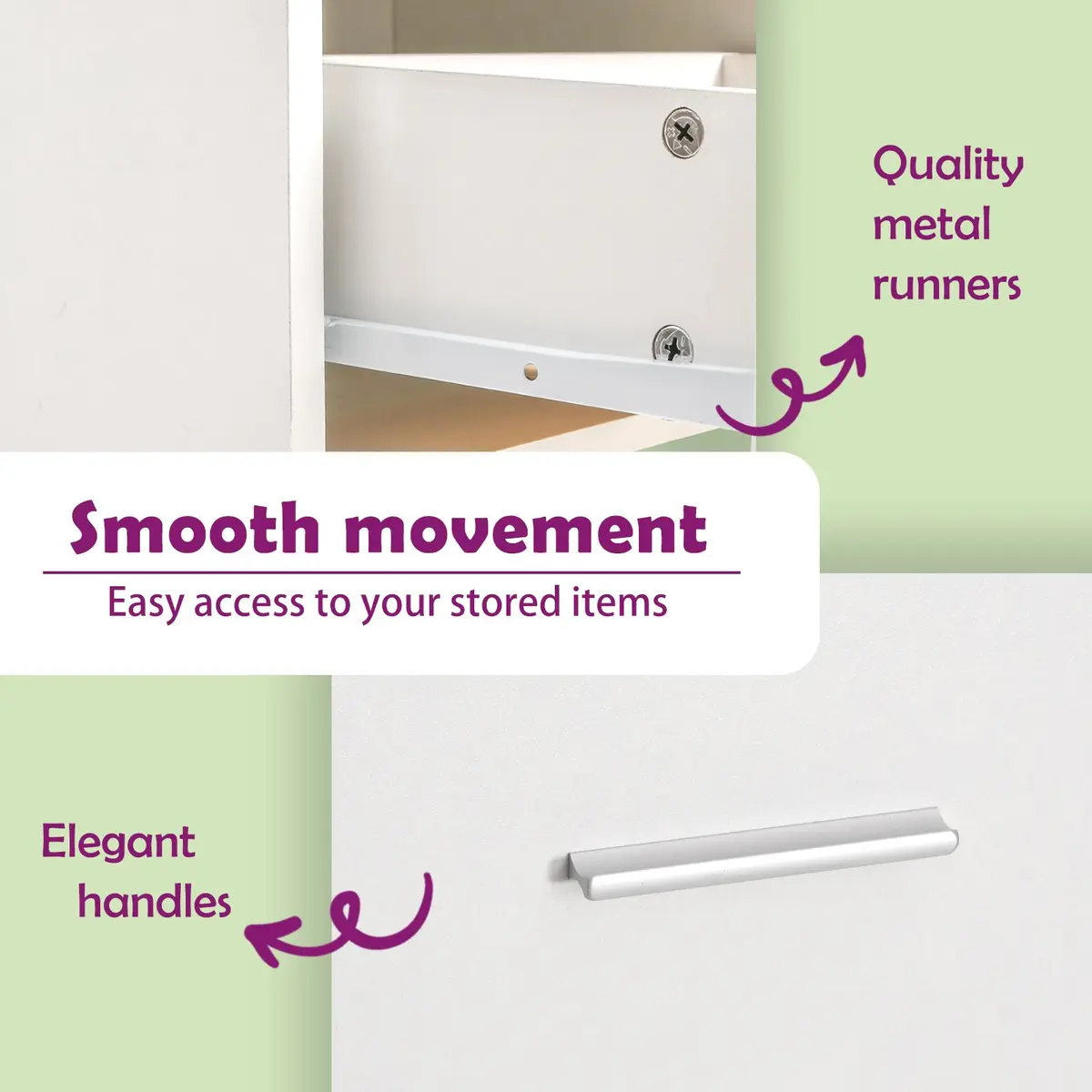 White Engineered Wood Bathroom Vanity Unit with Drawers for Sink Storage 63x30x54cm