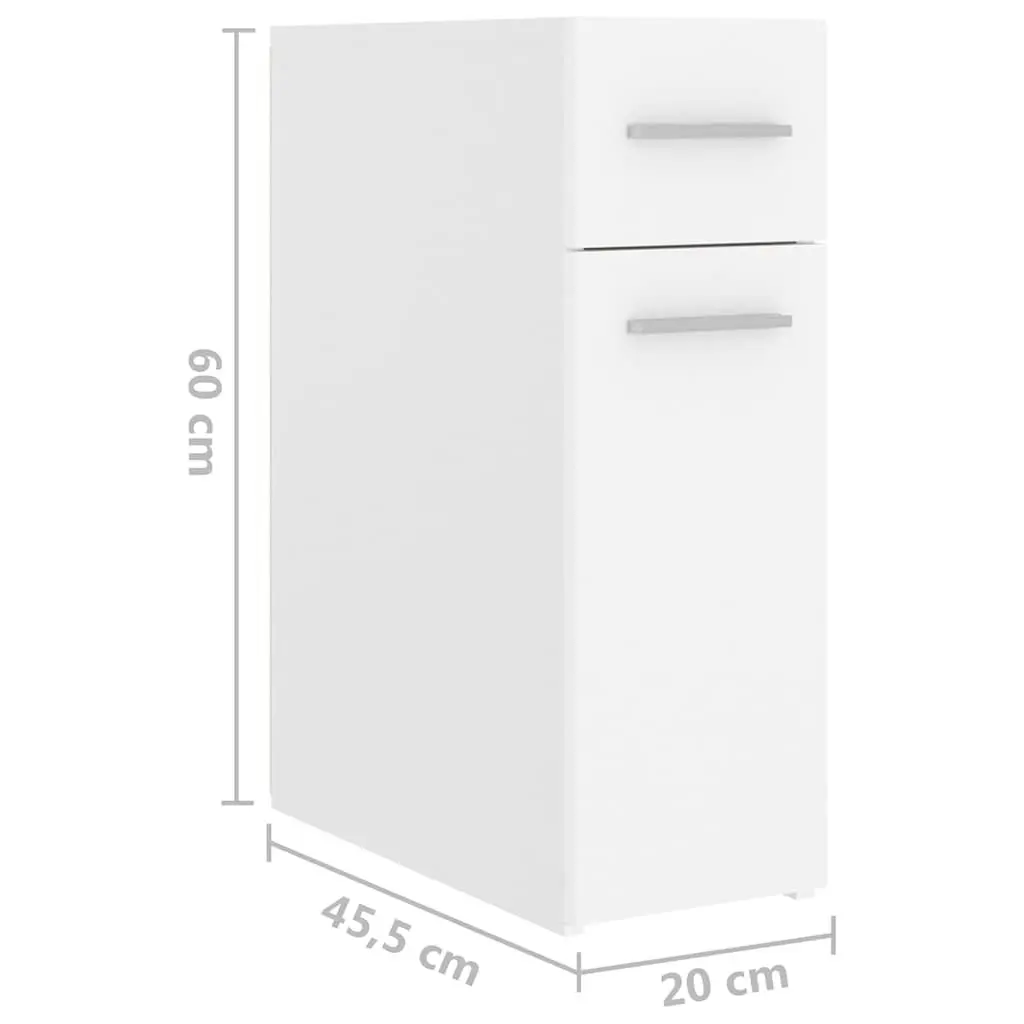 Storage Cabinet White Engineered Wood Apothecary Organiser Home 20 x 45.5 x 60 cm