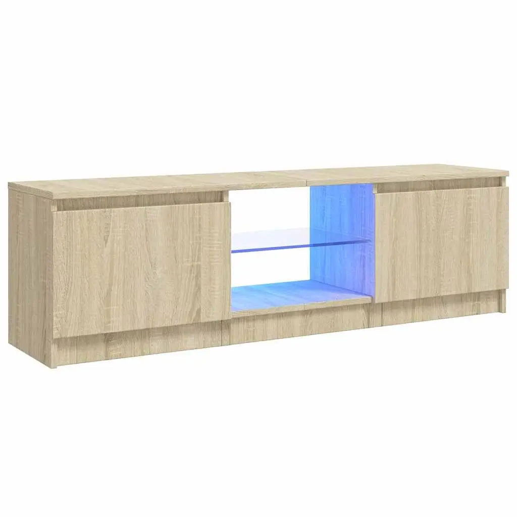 TV Cabinet for Living Room with RGB LED Lights Brown 120 x 30 x 36 cm
