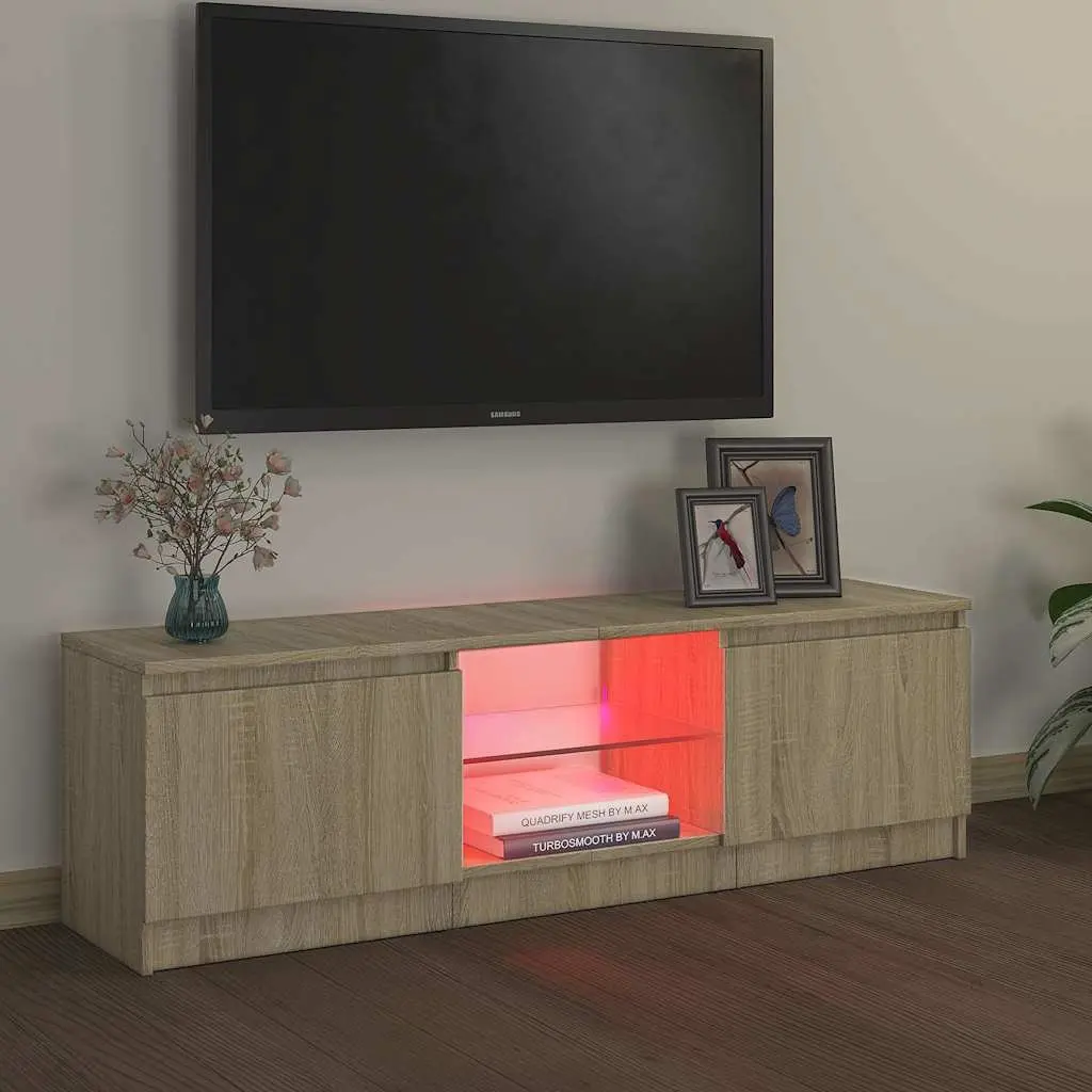 TV Cabinet for Living Room with RGB LED Lights Brown 120 x 30 x 36 cm