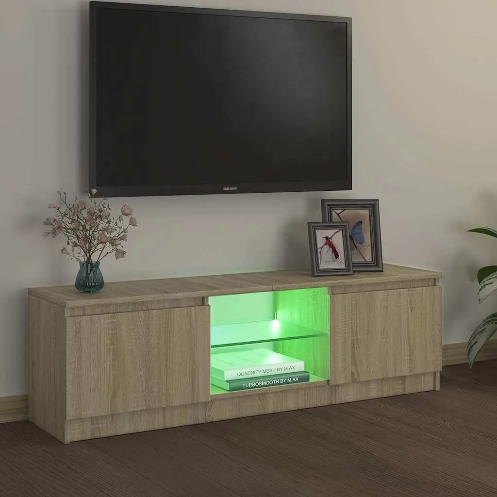 TV Cabinet for Living Room with RGB LED Lights Brown 120 x 30 x 36 cm