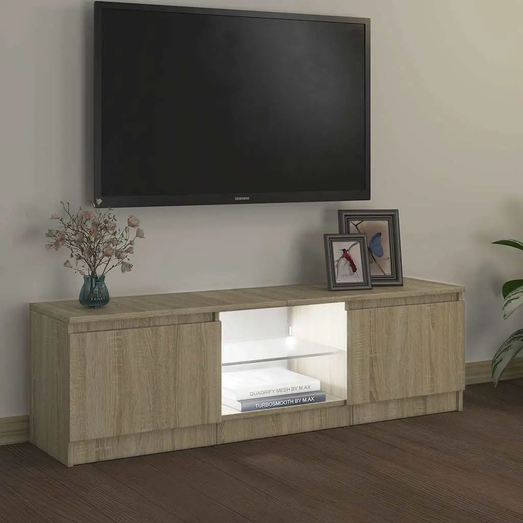 TV Cabinet for Living Room with RGB LED Lights Brown 120 x 30 x 36 cm