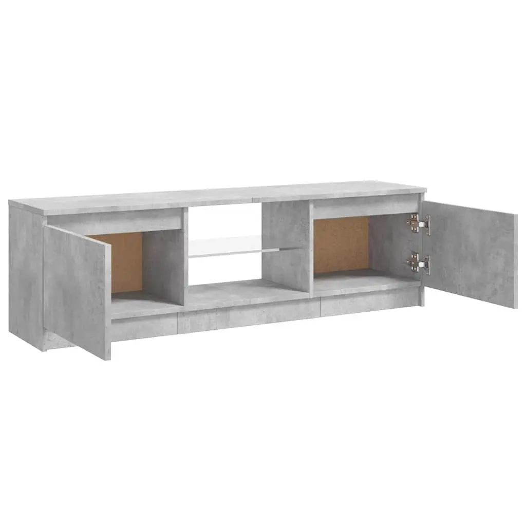 TV Cabinet with LED Lights Grey Modern Storage Unit Living Room Furniture