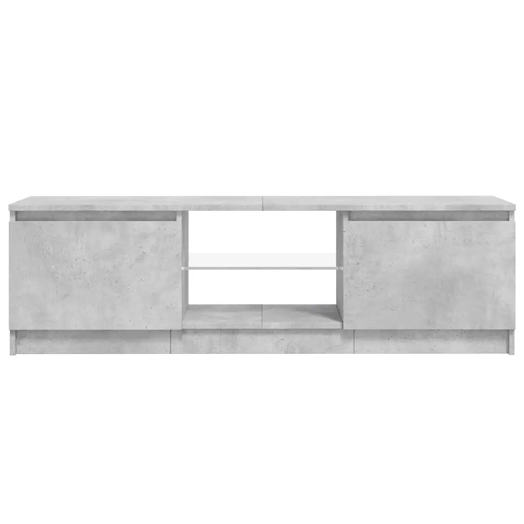 TV Cabinet with LED Lights Grey Modern Storage Unit Living Room Furniture