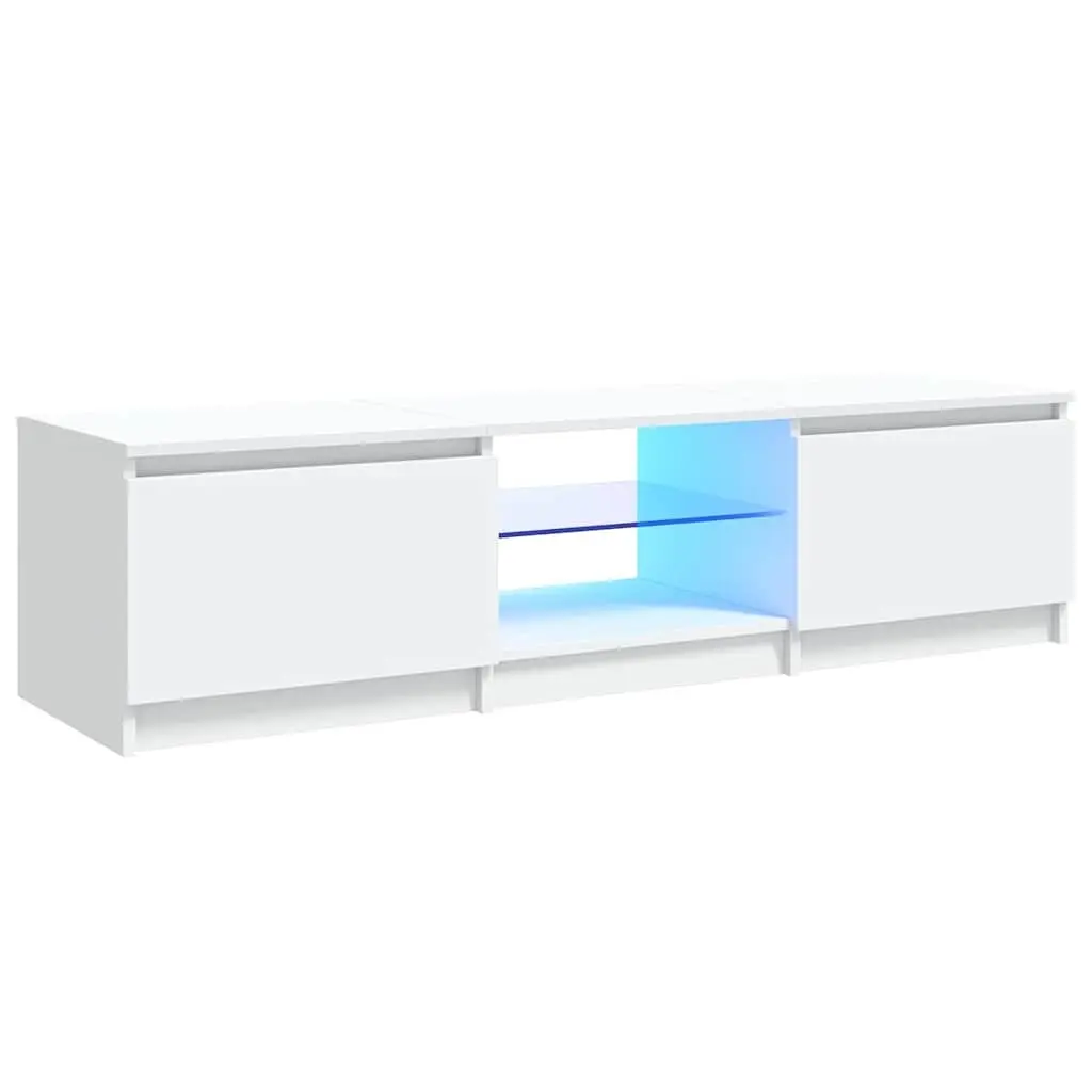 TV Cabinet Living Room 140x40x36cm Modern White with LED Lights
