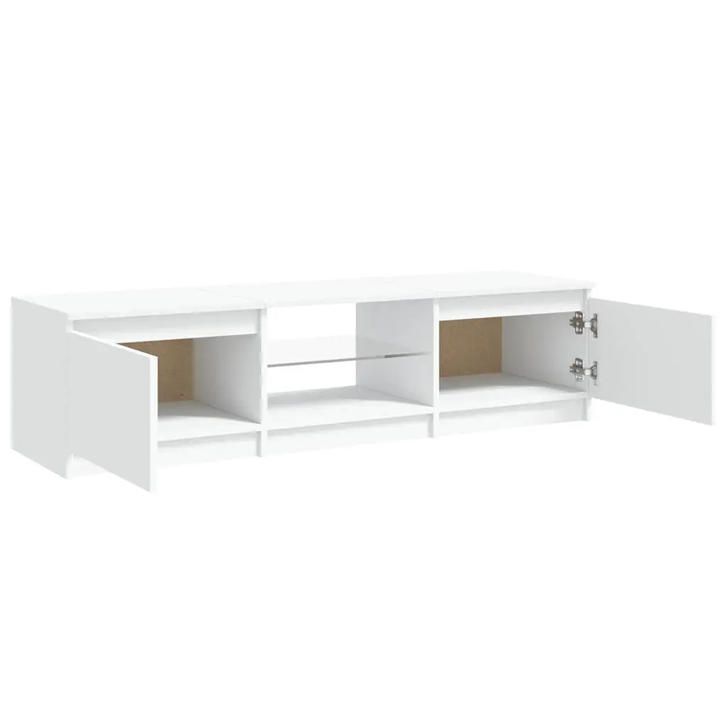 TV Cabinet Living Room 140x40x36cm Modern White with LED Lights