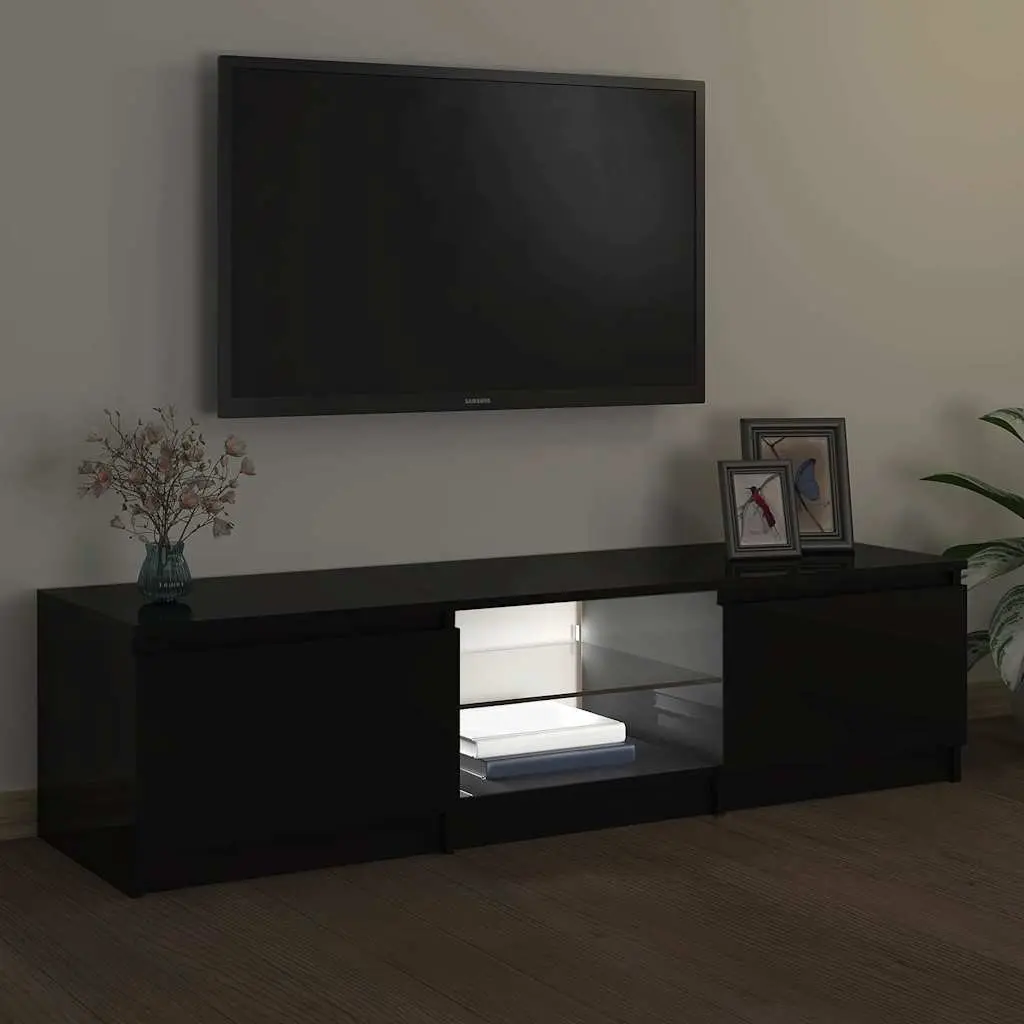 TV Cabinet for Living Room with RGB LED Lights Black 140 x 40 x 36 cm