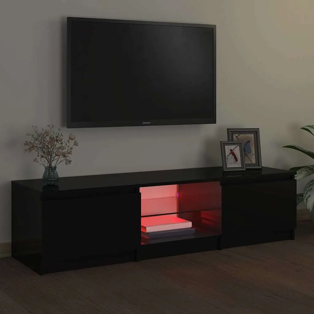 TV Cabinet for Living Room with RGB LED Lights Black 140 x 40 x 36 cm