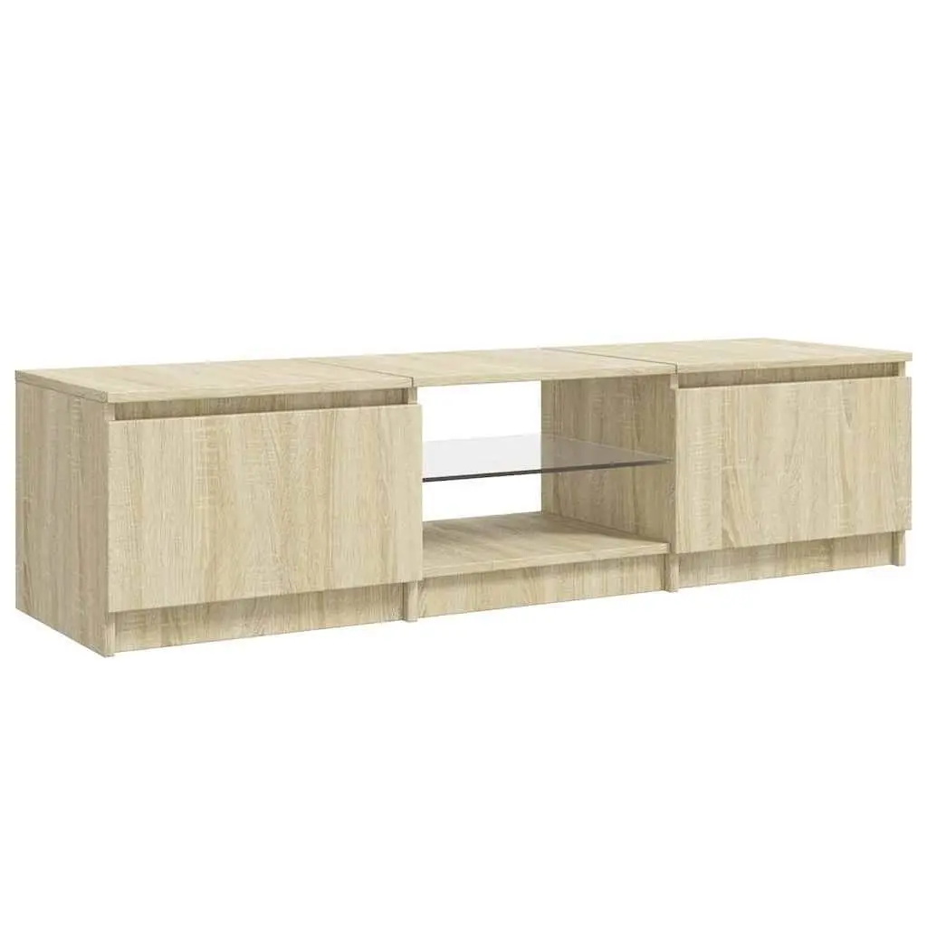 TV Cabinet for Living Room with LED Lights Brown 140x40x36cm