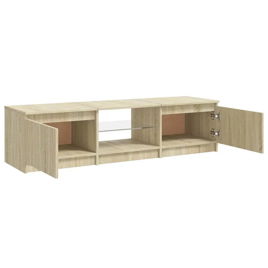 TV Cabinet for Living Room with LED Lights Brown 140x40x36cm
