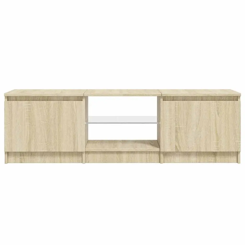 TV Cabinet for Living Room with LED Lights Brown 140x40x36cm