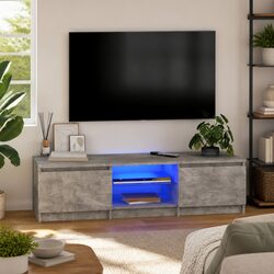 Concrete Grey TV Cabinet with Dimensions and Material Specs