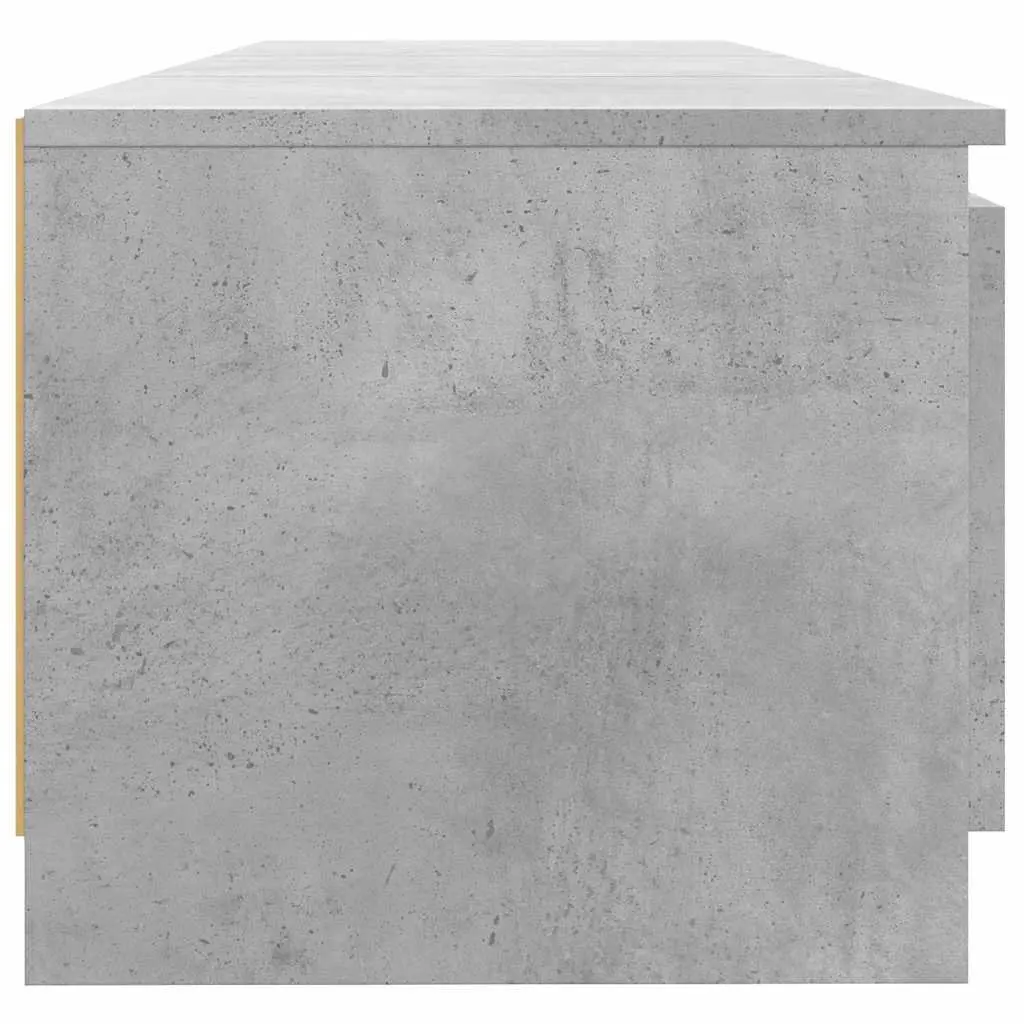 TV Cabinet Grey Storage Unit with LED Lights Shelves Compartments Living Room