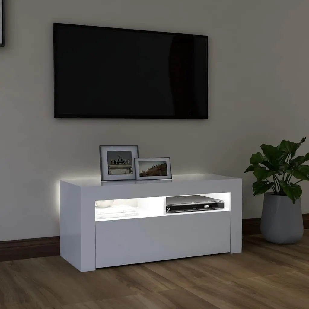 White LED TV Cabinet Unit