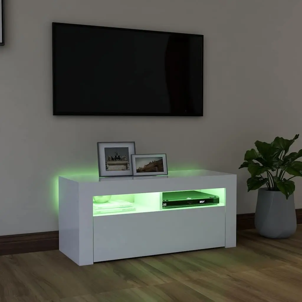 White LED TV Cabinet Unit