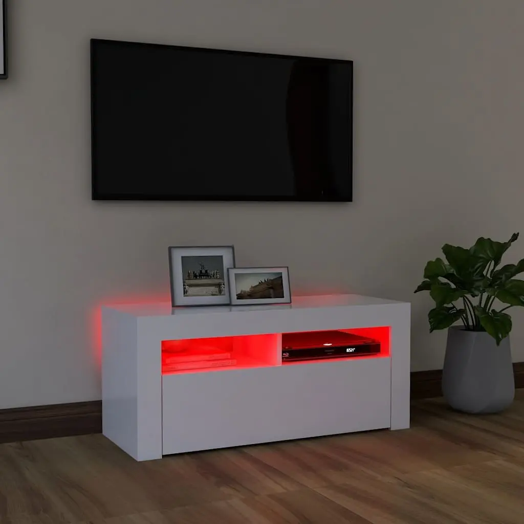 White LED TV Cabinet Unit
