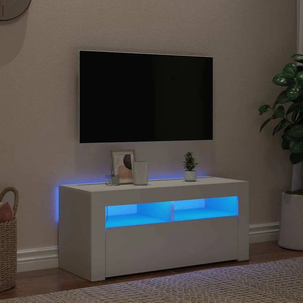 White LED TV Cabinet Unit