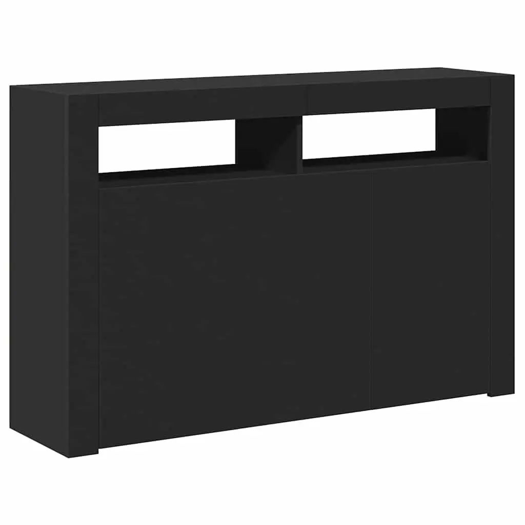Sideboard with RGB LED Lights Storage Cabinet Black 115.5x30x75 cm