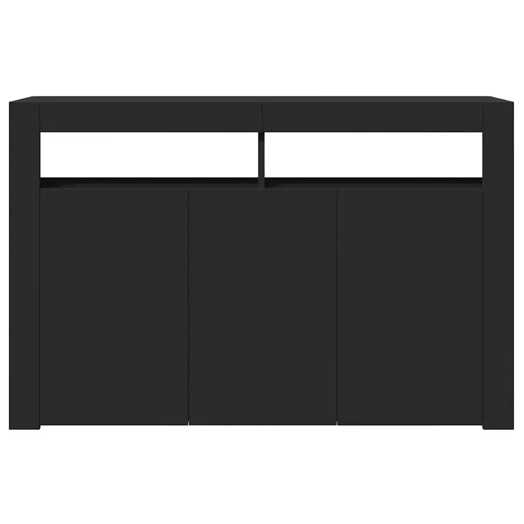 Sideboard with RGB LED Lights Storage Cabinet Black 115.5x30x75 cm