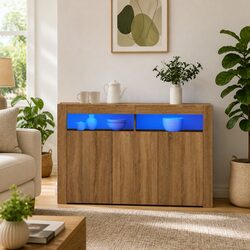 RGB LED Sideboard Storage Cabinet Dimensions 115.5x30x75 cm