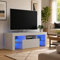 TV Cabinet: 120x35x40 cm with RGB LED Lighting