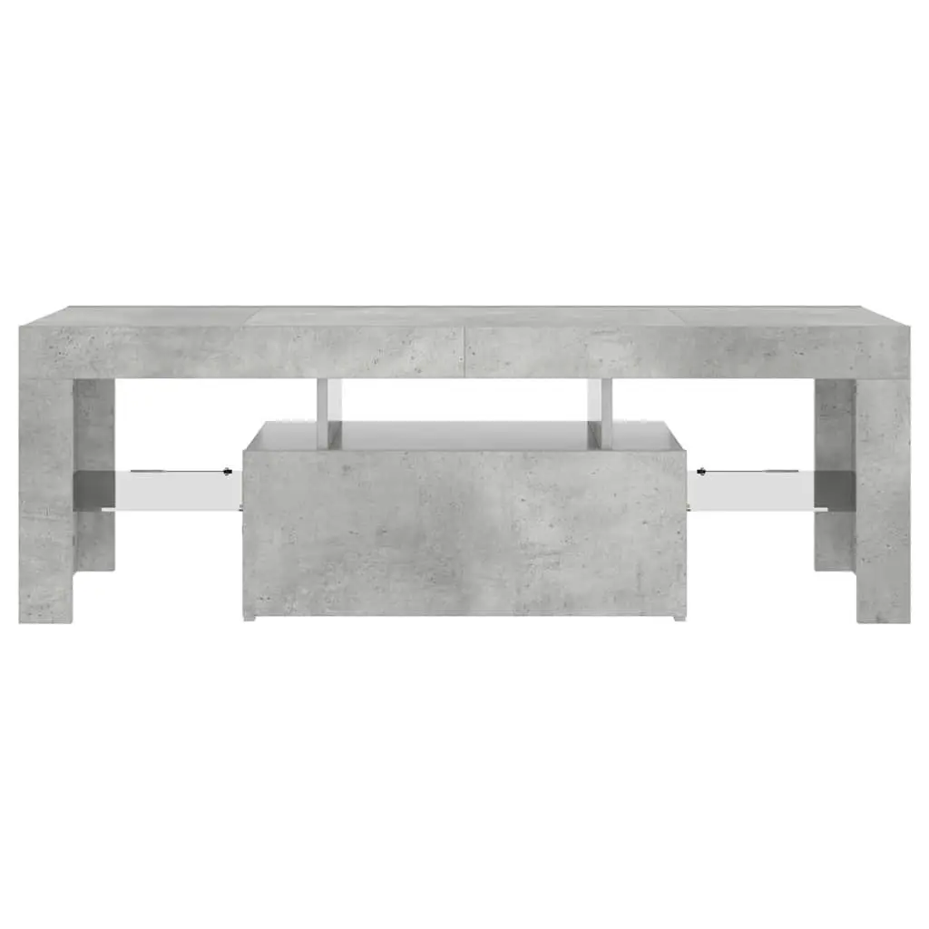 TV Cabinet Grey LED Lights Media Storage Stand Living Room 120 x 35 x 40 cm