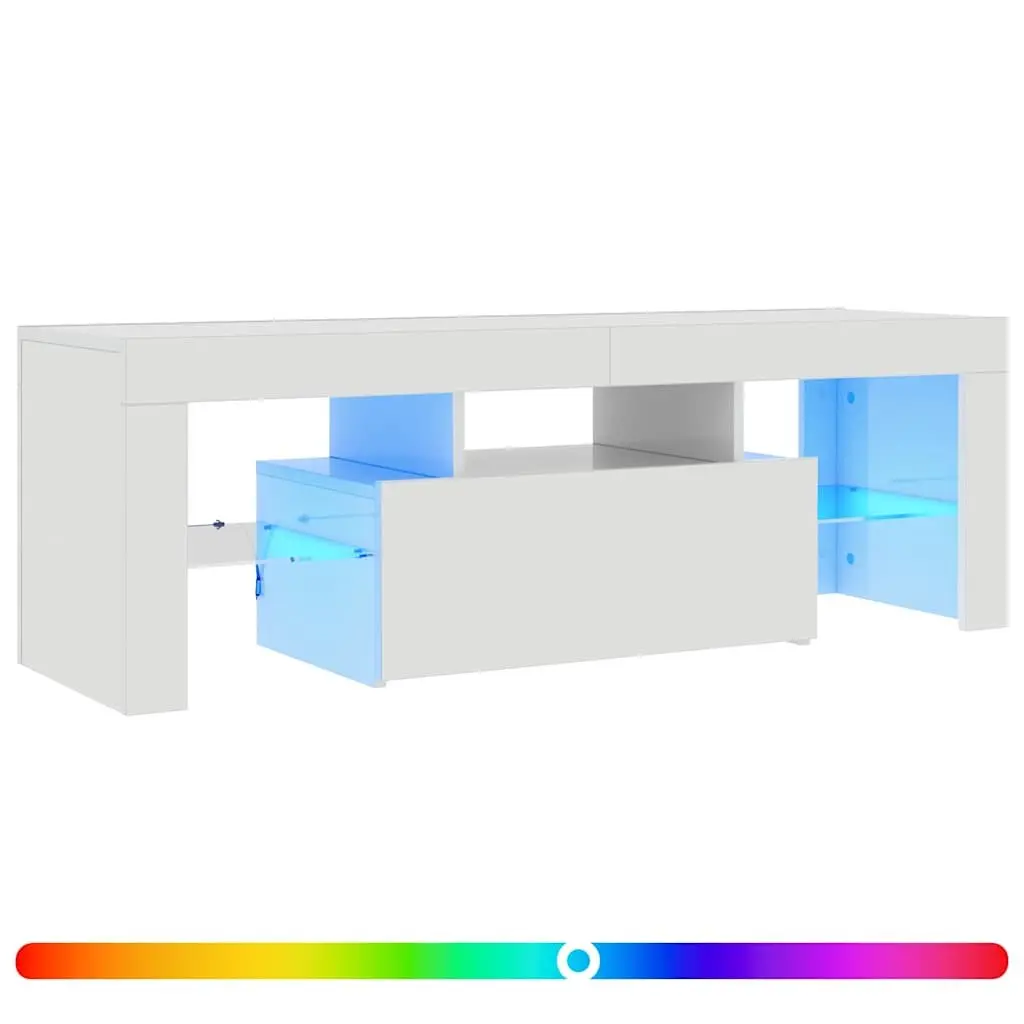 White High Gloss TV Cabinet with LED Lighting