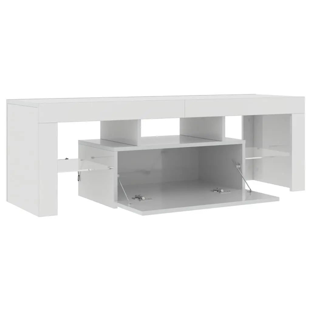 White High Gloss TV Cabinet with LED Lighting