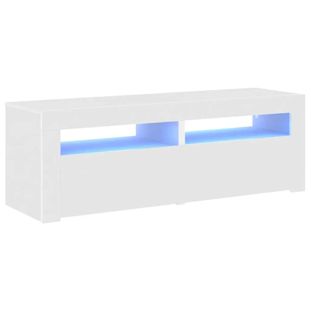 White LED TV Cabinet 120x35x40cm with RGB Lighting System