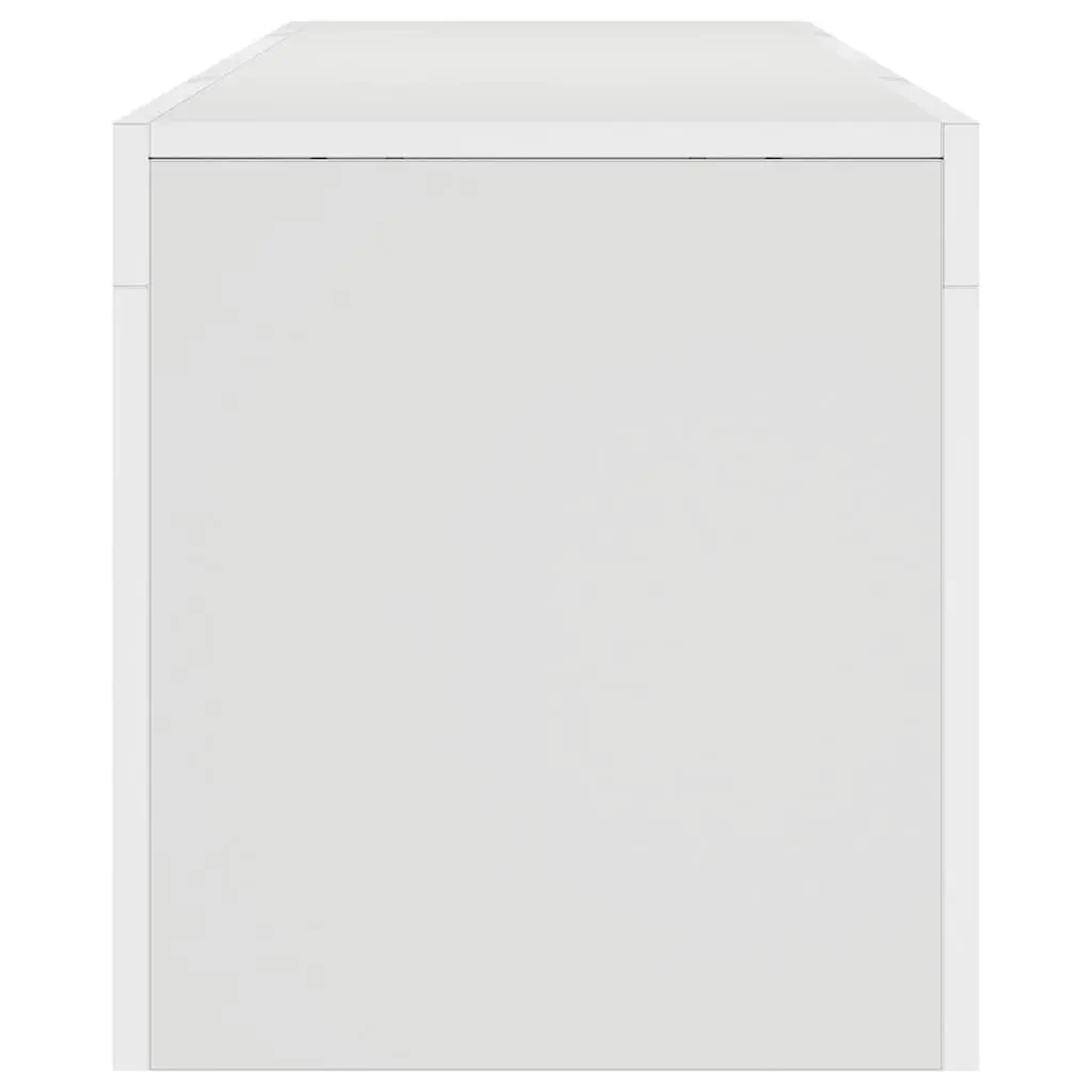 TV Cabinet with RGB LED Lights Modern Media Stand Storage Unit White 140cm